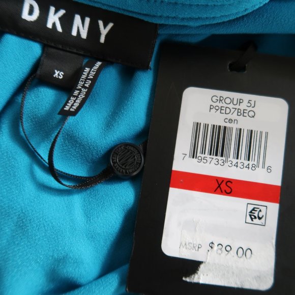 DKNY Blue Knot-Front Shift Dress - Picture 8 of 10